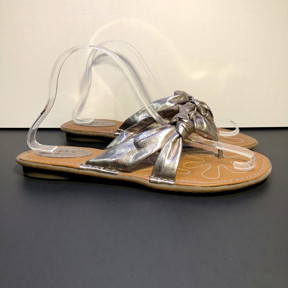 Womens BOC Born Concept Metallic Silver Slip On Sandals / Size 9 - Picture 1 of 9